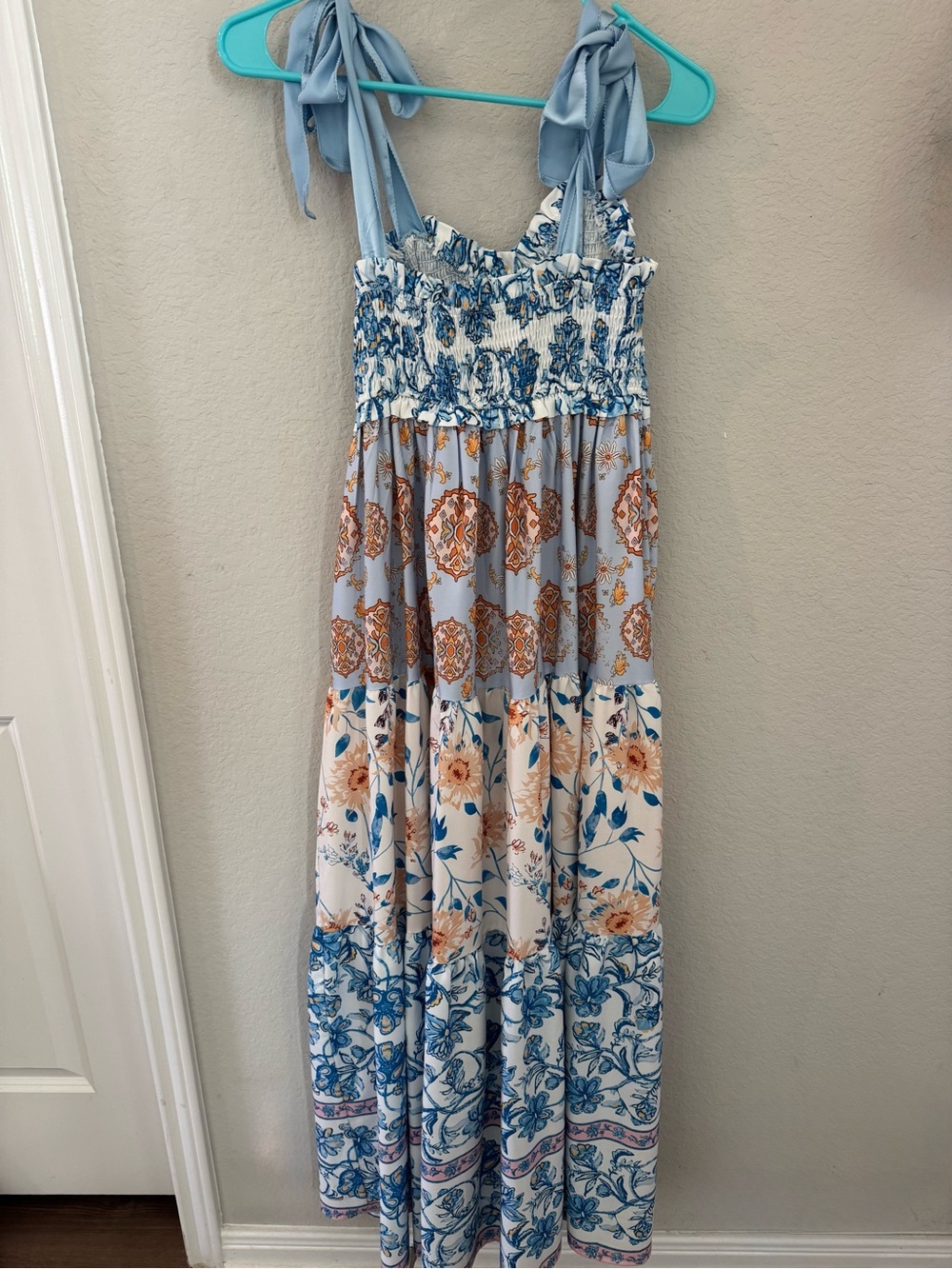Blue Patterned Amazon Dress - Picture 2 of 3